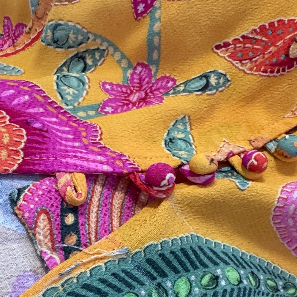 FARM Rio Yellow Floral Maxi Dress with Pink & Green Print - Picture 7 of 8